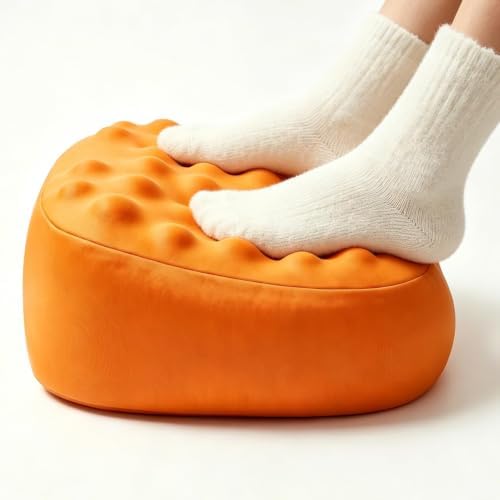Foot Rest Under Desk, Memory Foam Ergonomic Footrest, Orange