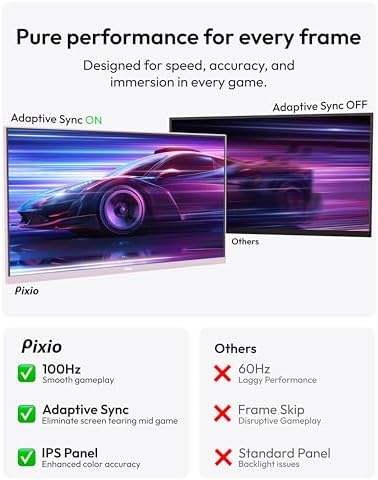 Pixio PX275 Wave Pink 27 inch 100Hz Refresh Rate QHD 1440p Resolution IPS Panel 1ms MPRT Response Time Gaming Monitor with Adaptive Sync