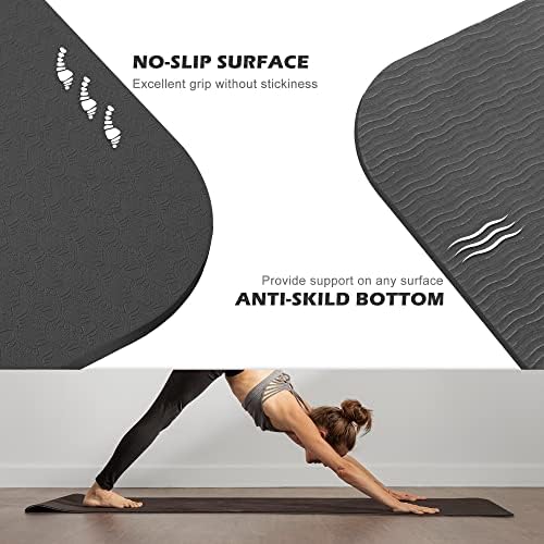 UMINEUX Yoga Mat Extra Thick 1/3'' & 2/5" Non Slip Yoga Mats for Women Eco Friendly TPE Fitness Exercise Mat with Carrying Sling & Storage Bag