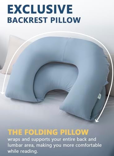 INSEN Reading Pillow, Back Pillow for Sitting in Bed and Couch, Gaming Pillow for Adults, Sit Up Support for Bed