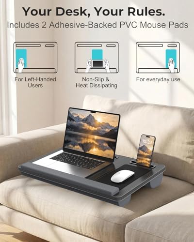 Potuopy Laptop Lap Desk, Portable Bed Table Tray for Laptop Fit 17" Laptops