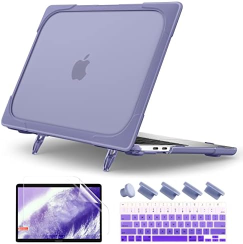 Batianda Heavy Duty Case for MacBook Air 13 Inch 2018-2020, Lavender Gray