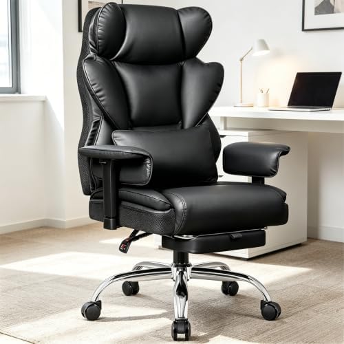Big and Tall Office Chair 500 lbs, 23.6" Wide Seat,PU Leather
