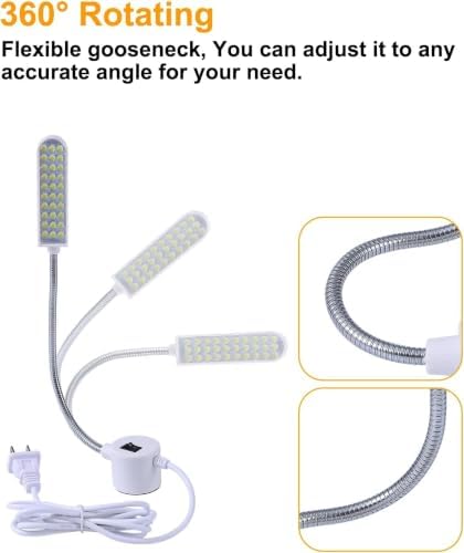 36LED Sewing Machine Light, 6.56ft Long Cord, Magnetic Base Task Work Lamp