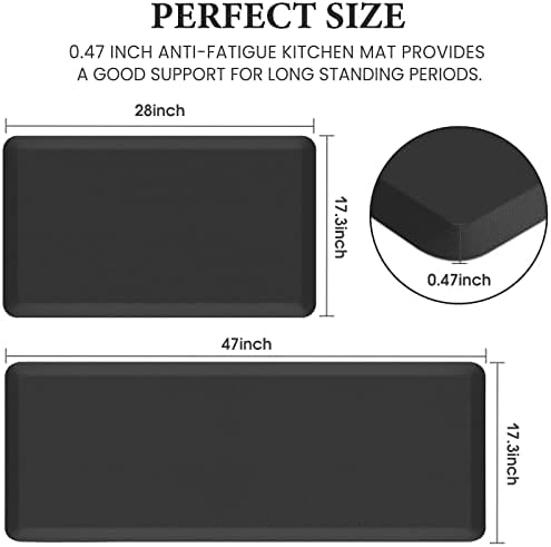 HappyTrends 2 PCS Kitchen Mat Cushioned Anti-Fatigue Floor Mat, Heavy Duty