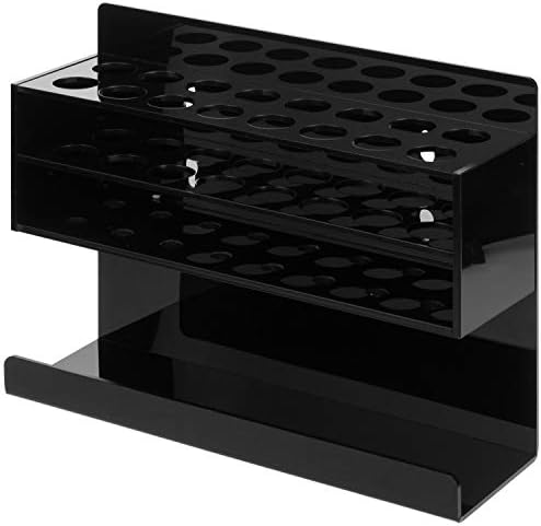 MyGift Black Acrylic Dry Erase Marker Holder, 16 Slot Wall Rack