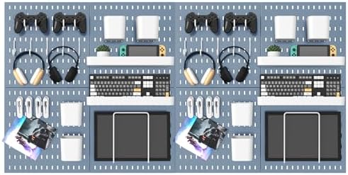 MULSAME Pegboard Combination Kit, 25.2" x 50.4" Wall Mounted Storage Set with 8 Pegboards & 40 Accessories Hanging, Peg Boards Organizer