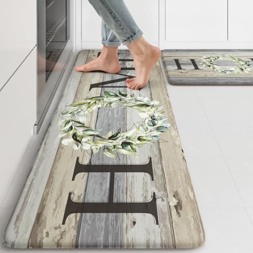 KIMODE Kitchen Mats 2PCS Cushioned Anti Fatigue Kitchen Mats for Floor