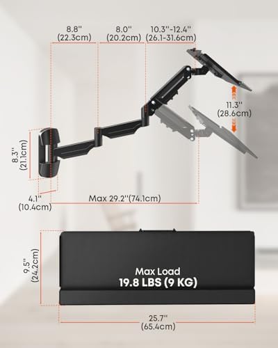 Extra Long Keyboard Wall Mount, 26 Inch Wall Mount Keyboard and Mouse Tray