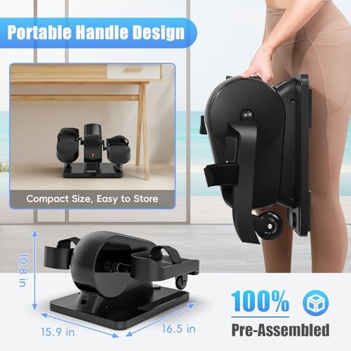 FUNMILY Under Desk Elliptical, Ellipse Leg Exerciser, Standing or Seated Mini Elliptical Machines, Portable Bike Pedal Exerciser for Seniors/Adults, Leg Workout Equipment for Home/Office