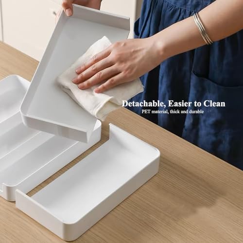 2 Pack Shallow Desk Drawer Organizer 1.73" Modular Expandable Tray