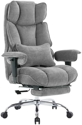 Efomao Big and Tall Fabric Executive Office Chair,Grey
