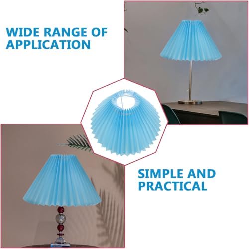 Ipetboom Pleated Cloth Lampshade for Table Lamp Stylish Home Decor Accessory Soft Warm Light Filter Suitable for Bedside and Desk Blue Color