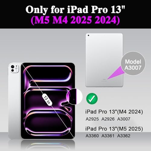 iPad Pro 13 inch Case with Keyboard (M5 2025, M4 2024), Magnetic Detachable Backlit Keyboard Case, Multi-Trackpad, Landscape/Portrait, 160° Adjustable Stand, Slim Protective Case (White)