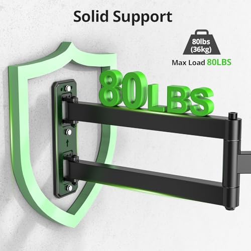 USX MOUNT Corner TV Wall Mount with 31.22" Long Arm for 26-65 Inch TVs up to 80 lbs, Full Motion TV Wall Mount Bracket with Swivel and Tilt, Max VESA 400x400mm fit Most 32 40 42 43 50 55 60 65 TVs
