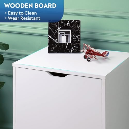 DEVAISE 5 Drawer Cabinet with 1 Door, Mobile Office File Cabinet, White