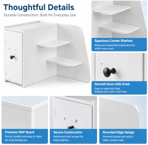 Desktop Shelf Organizer, 3-Tier L-Shaped Desk Corner Storage Rack