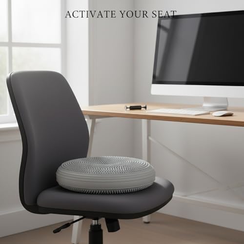 Inflatable Balance Disc Cushion, 13.4 Inch PVC Wobble Seat for Stability Training, Portable Exercise Pad for Home Office Chair or Fitness Workouts