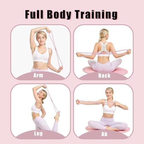Figure 8 Resistance Bands with Handles,Silicone Exercise Band Set