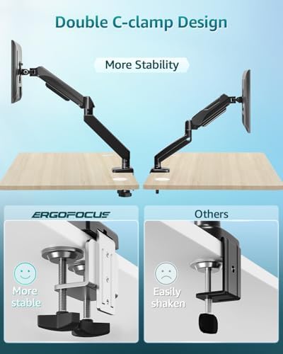 Heavy Duty Single Monitor Arm for Max 42 Inch Hold up to 33 lbs