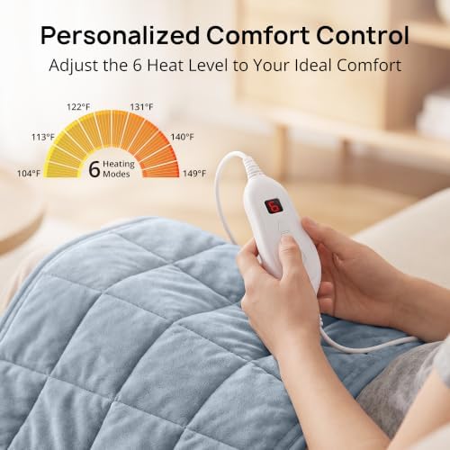 Weighted Heating Pad, Extra Large Electric Heating Pad for Back, 33" × 17"