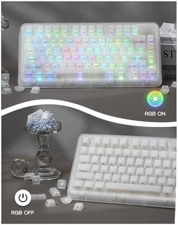 EPOMAKER Frost Jelly Keycaps Set, 126 Keys Forged Carbon Fiber Keycaps
