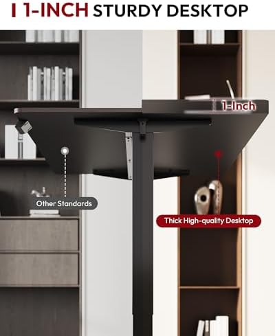 SANODESK One-Piece 1'' Thick Height Adjustable Standing Desk 60''x24''