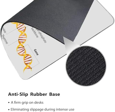 9.5x7.9 Inch Office/Gaming Mouse Pad, Cell Chromosome DNA Gene Genome Study Double Helix Evolution Science Research Design, Cute Anti-Slip Mat for Desk Decor