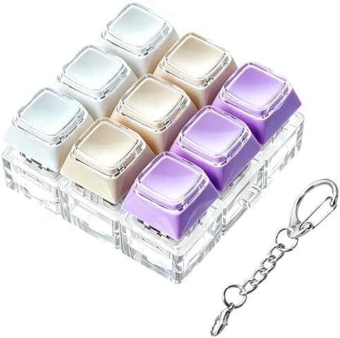 Double Layer Keycap Keyboard Fidget Toy, Keyboard Fidget Keychain 9-in-1 Keyboard Decompression Button Finger Clicker Toys, Click Buttons Fidget Toy ADHD Sensory Fidget Toy Stress Relief Gifts(WYP)