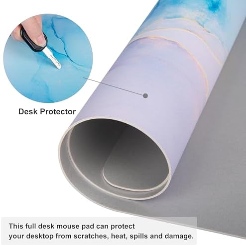 QIYI Leather Large Mouse Pad, Waterproof Desk Mat, 31.5" x 15.7", Fluid Art