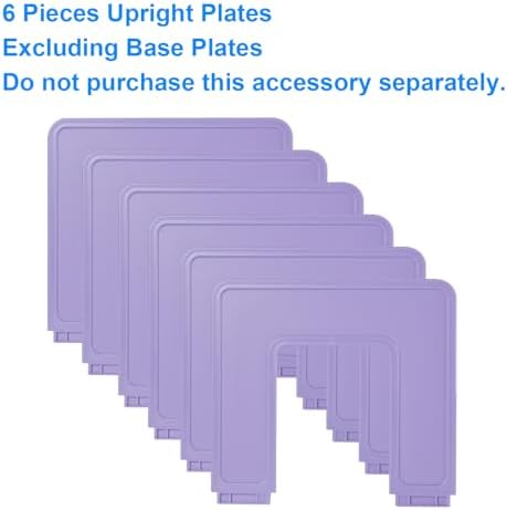 Adjustable File Sorter Accessories 6 Pieces Upright Plates, Expandable File Folder Holder Accessory, Desktop Binder Organizer, School Office File Organizer, Purple