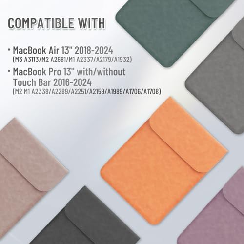 Allinside 13 inch Laptop Sleeve Case for MacBook Neo A18 Pro/MacBook Air 13 2018-2026/MacBook Pro 13 2016-2022, Waterproof PU Suede Leather Laptop Sleeve Bag Protective Vertical Case Cover, Black