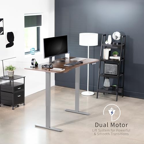 VIVO Rustic Vintage Brown 60 x 24 in Standing Desk, DESK-KIT-E2G1N