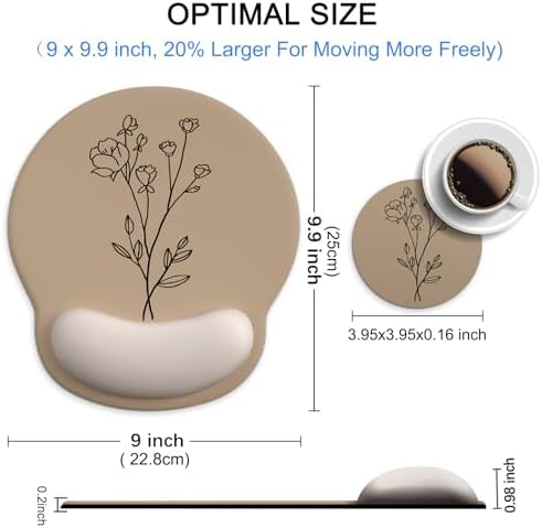 Ergonomic Mouse Pad with Wrist Rest Support,Gel Mouse Pads for Desk