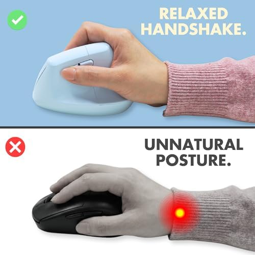 X9 Performance Wireless Vertical Ergonomic Mouse - (BT + 2.4Ghz) - Click in Comfort - Up to 4000 DPI, 6 Button, Rechargeable - Bluetooth Ergonomic Vertical Mouse Wireless - for Mac and PC - Blue