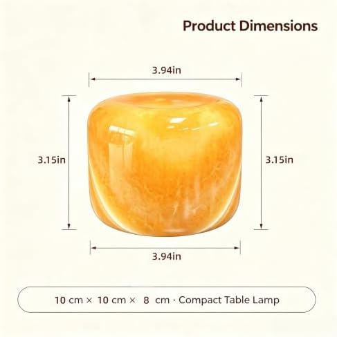 Natural Marble Lamp Cordless Touch Control Night Light Rechargeable Small Marble Table Lamp, Dimming Warm Glow Portable Marble Touch Lamp for Bedroom, Living Room, Decor Gift (Orange Jade)