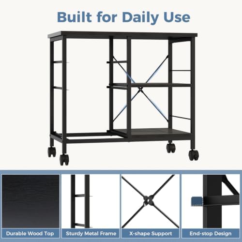 OLIXIS Mobile File Cabinet with 3 Drawers, Rolling Under Desk Storage