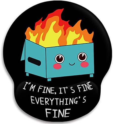 Blusabaca Dumpster on Fire Ergonomic Mouse Pad with Wrist Rest Office Gifts