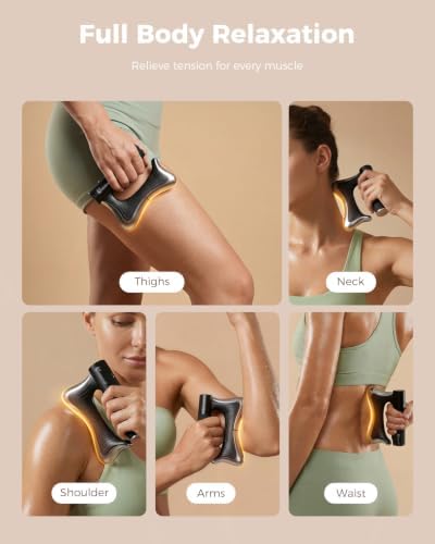 Heated Muscle Scraper, Electric Fascia Release Tool with Soothing Heating & Gentle Vibration, Full Body Gua Sha Massage Tool, 3 Adjustable Intensity Modes LED Display, Rechargeable Wireless