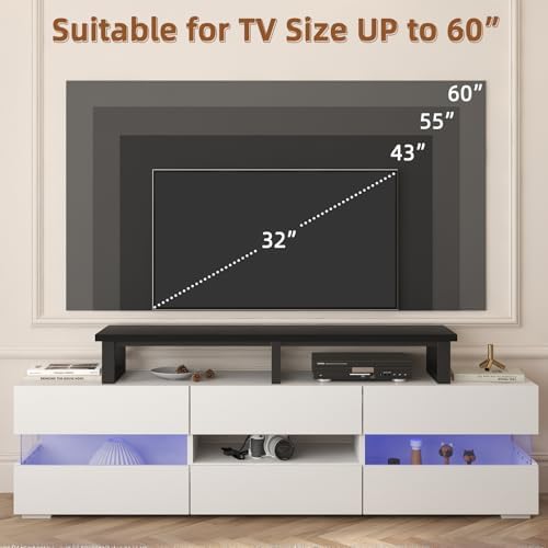 YAOHUOO 45" Large TV Riser for 32-60 inch TV, TV Riser Stand Shelf,Black