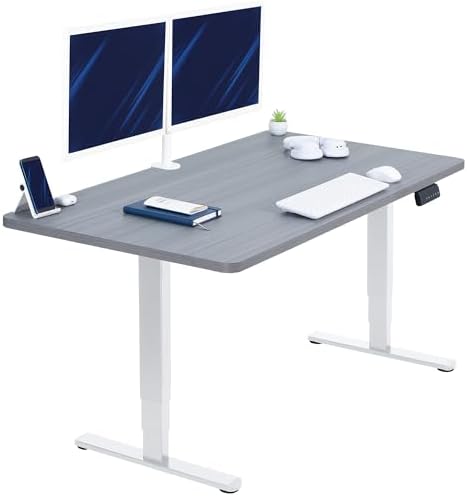 VIVO Dark Gray 55 x 28 in Standing Desk, DESK-KIT-2W55G
