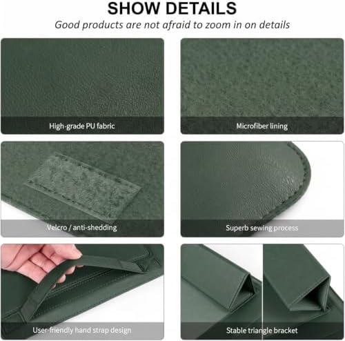 14 Inch Laptop Sleeve Case Leather Bag with Stand for Mac Book Pro