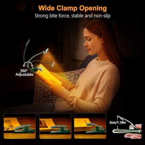 Gritin 19 LED Rechargeable Book Light for Reading in Bed