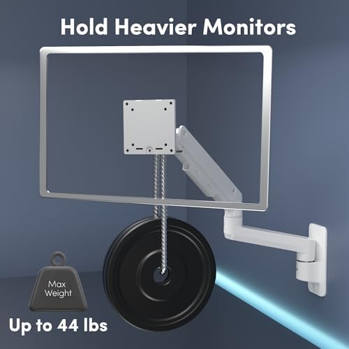 Heavy-Duty Monitor Wall Mount for 17-49" Ultrawide Screens, White