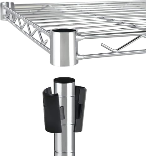 Simple Deluxe Heavy Duty 4-Tier Storage Shelving Unit, 35.83" W x 13.98" D x 55.91" H, 1000 Lbs Loading Capacity, Chrome