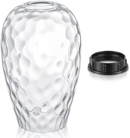 Teenyyou 1 Set Oval Glass Lamp Shade Replacement, Clear Ripple