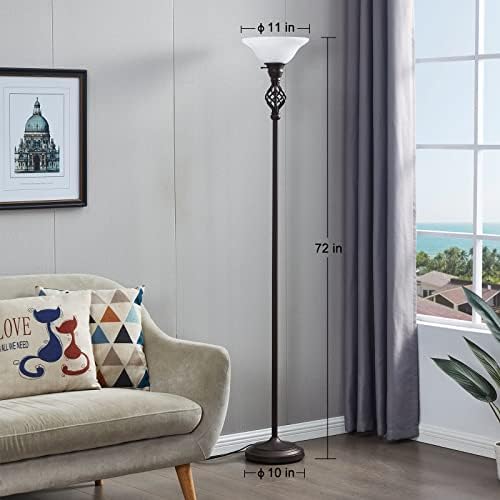 GyroVu Torchiere Floor Lamp for Living Room, LED Standing Reading Light