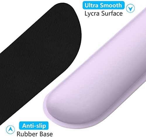 Dapesuom Enlarge Keyboard Wrist Rest, Cute Memory Foam Keyboard Wrist Cushion for Computer Desk Mats Support, Typing Pain Relief Ergonomic Mouse Pad Rests with Non-Slip Base for Gaming, Laptop, Purple
