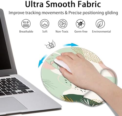 Britimes Ergonomic Mouse Pad Set with Wrist Rest, Boho Leaves