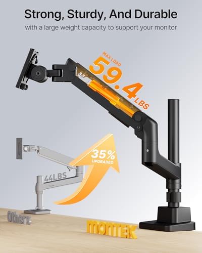 monTEK Ultrawide Monitor Arm Max 57",Height Adjustable 8.1"-25.5",Black